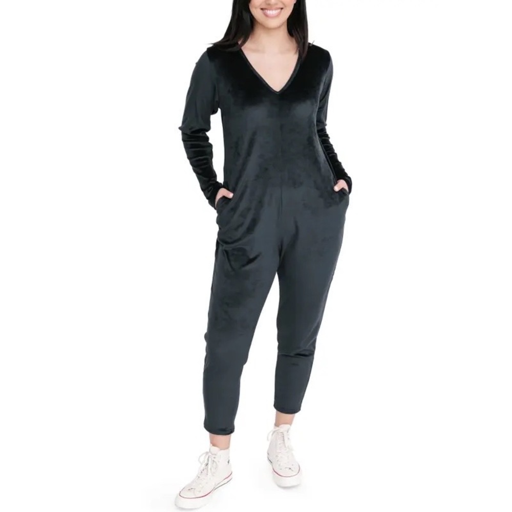 Smash + Tess | Friday Velour Jumpsuit Midnight‎ Black Size S